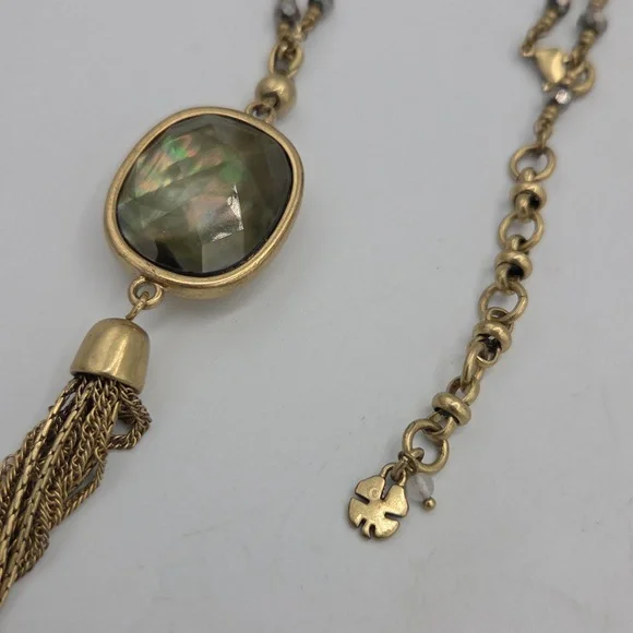 Lucky Brand Reversible Pendant Necklace w/Tassles - Picture 5 of 5